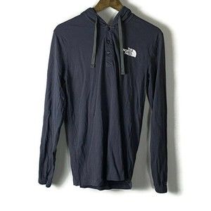 THE NORTH FACE Mens Black Snap Henley Hoodlie Long Sleeve Pullover Size S